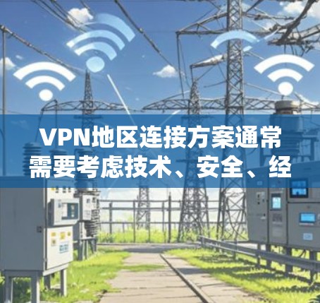 VPN地区连接方案通常需要考虑技术、安全、经济和合规等多个方面。以下是一个综合性的VPN地区连接方案，涵盖技术、安全、经济和合规等方面